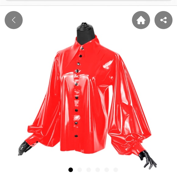 Shiny PVC Purple Button-Up Shirt - Picture 3 of 4